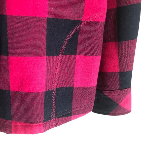 Orvis Women's Flannel Shirt Jacket Fleece Lined XXL 2XL Plaid Pink 100% Cotton - Picture 8 of 13